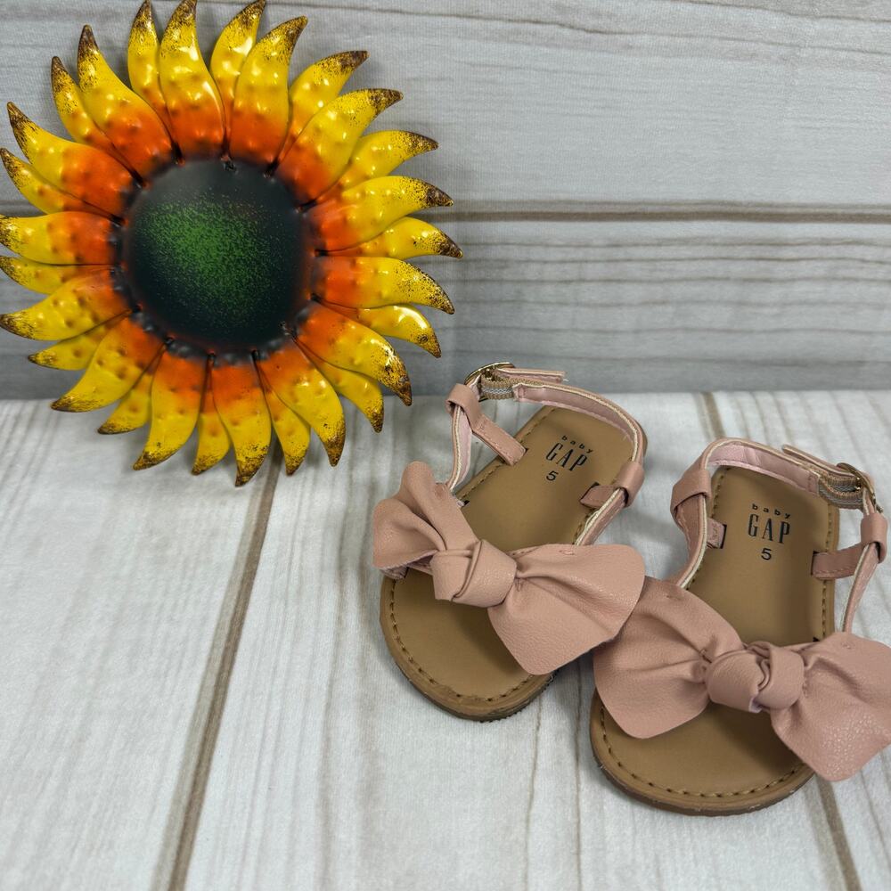 Baby Gap Pink Bow Sandals Kids Size 5 Toddler Girls